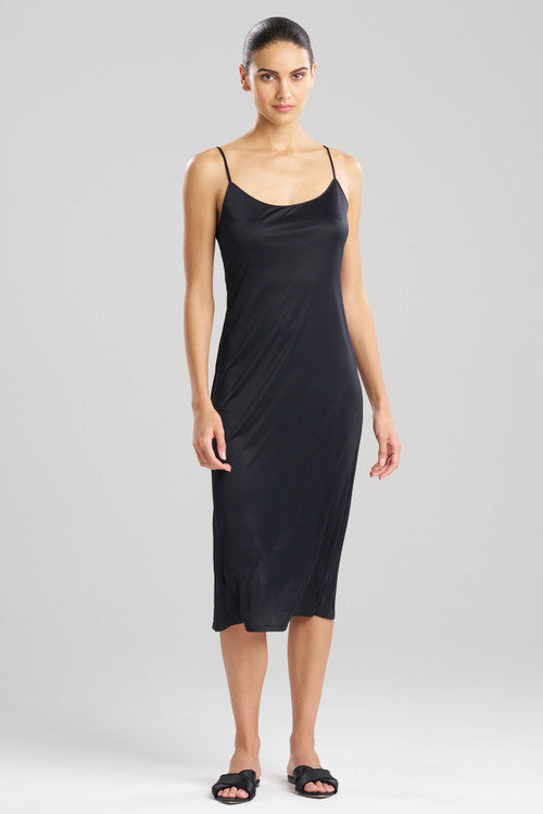 natori Body Doubles Low Back Slip Dress Black