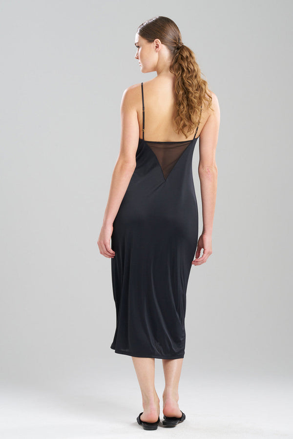 Natori Body Doubles Mesh Slip Dress Black