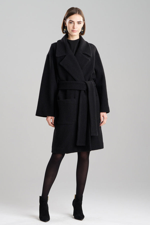 Natori Boiled Wool Coat Black