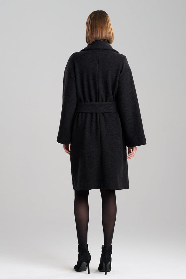 Natori Boiled Wool Coat Black
