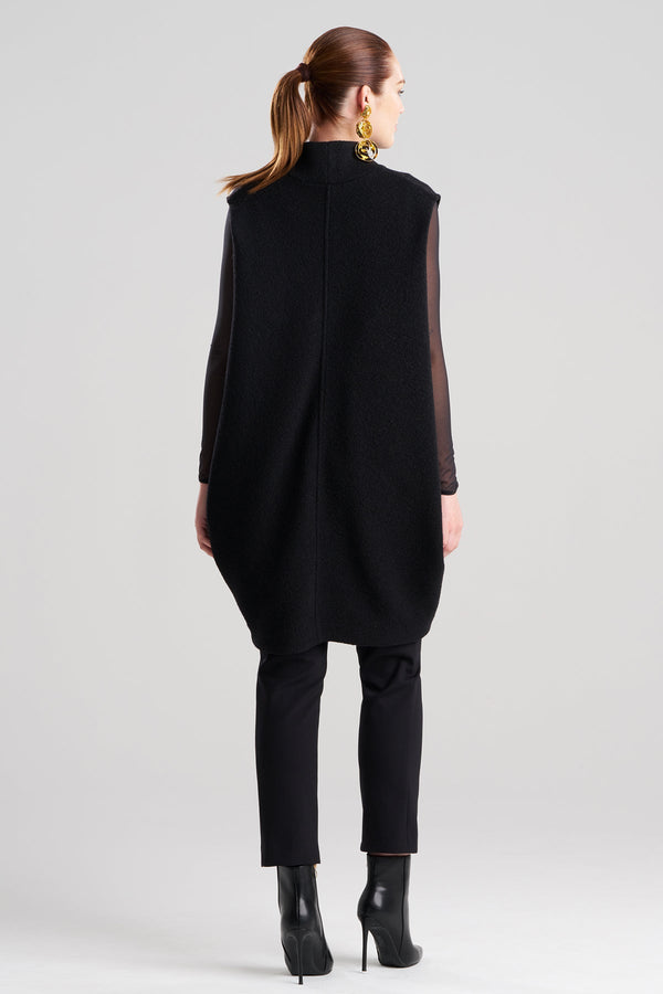 Natori Boiled Wool Patch Pocket Vest Black