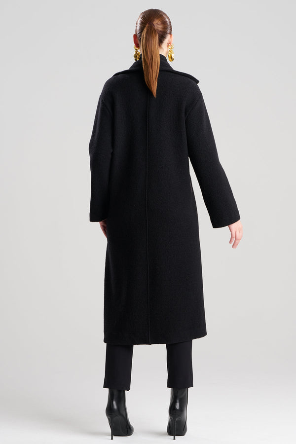 Natori Boiled Wool Stand Collar Coat Black