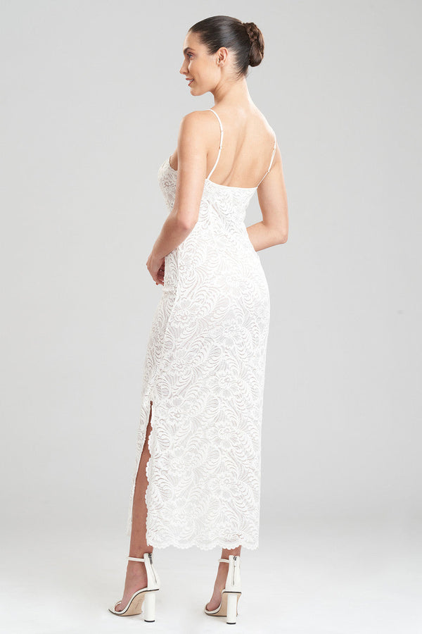 Natori Bridal Allover Lace Slip Dress Warm White