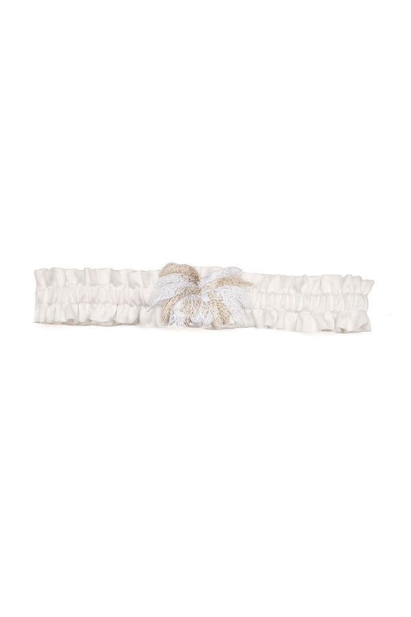 natori Bridal Embroidery Garter Warm White