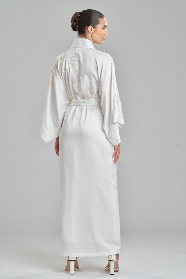 Natori Bridal Embroidery Robe Warm White
