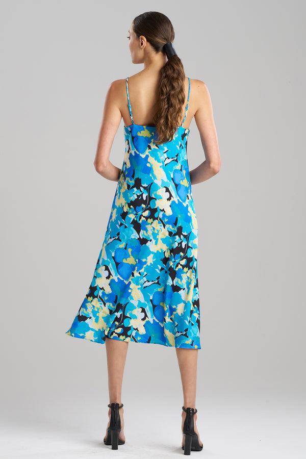 Natori Bright Floral Slip Dress Blue