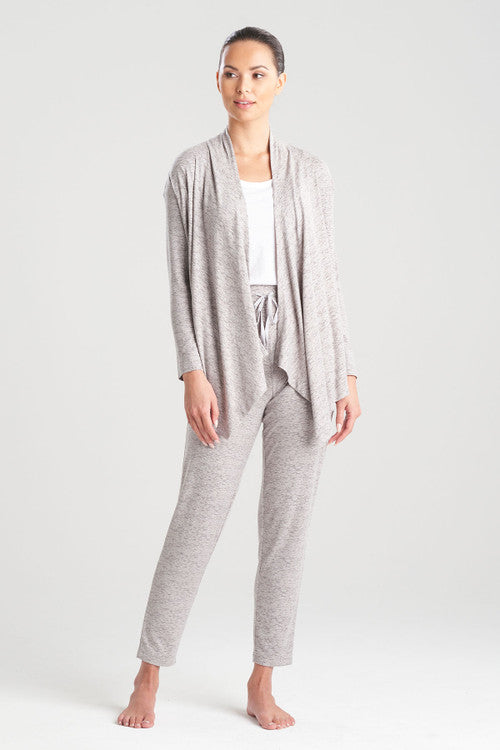 natori Brushed Hacci Cardigan Heather Grey