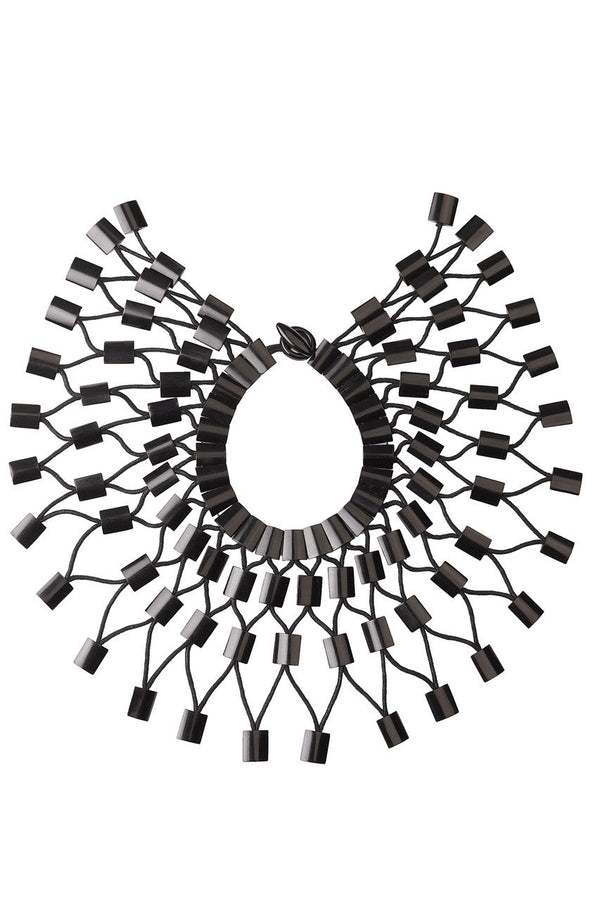 natori Buffalo Horn Collar Necklace Black