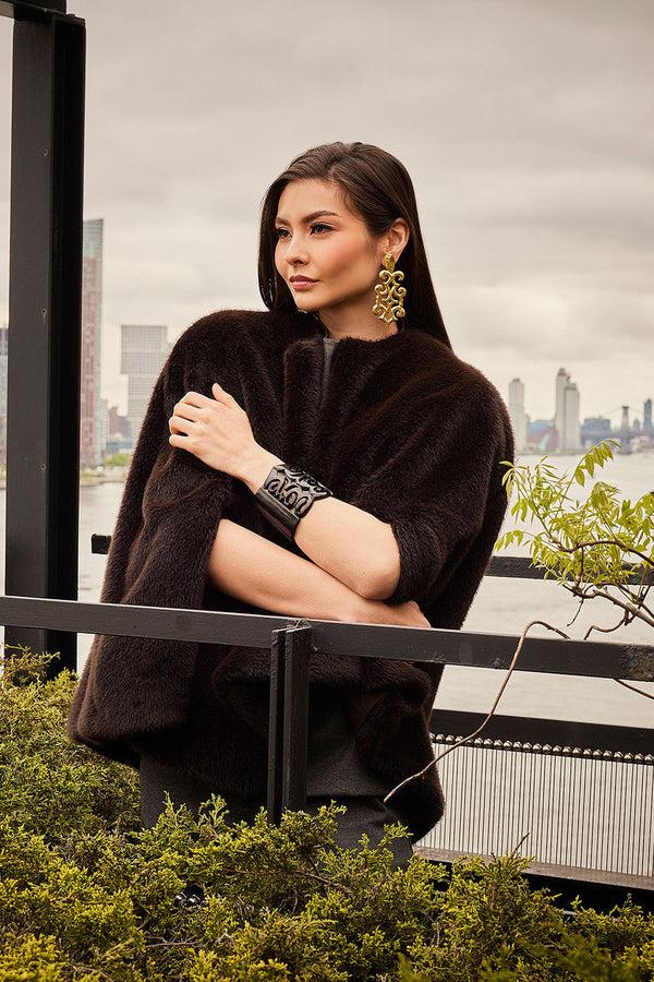 Natori Buffalo Horn Cut Out Bangle Black