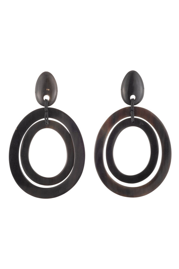 natori Buffalo Horn Double Hoop Earrings Black