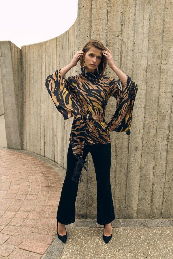 Natori Buffed Brass Fringe Clip Earrings Gold