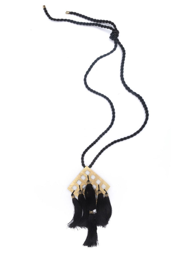 natori Buffed Brass Tassel Necklace Gold