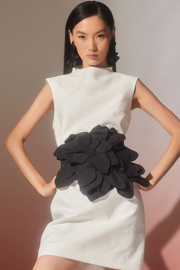 natori Canvas Cotton Sheath Dress White