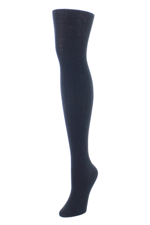 natori Cashmere Rib Sweater Tights Black