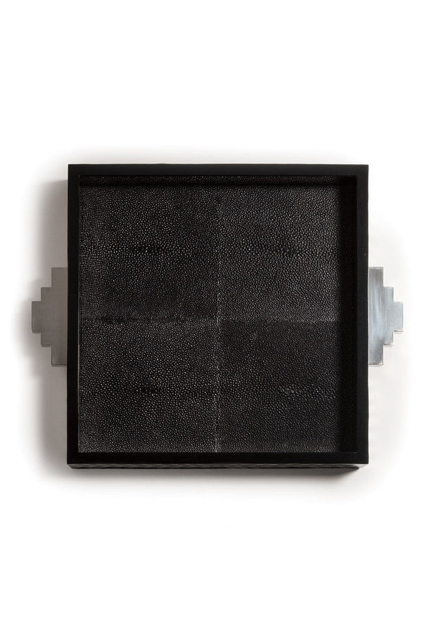 Natori Cebu Tray Black W/ White