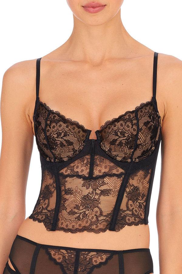 Natori Chantilly Lace Bustier Black/Buff