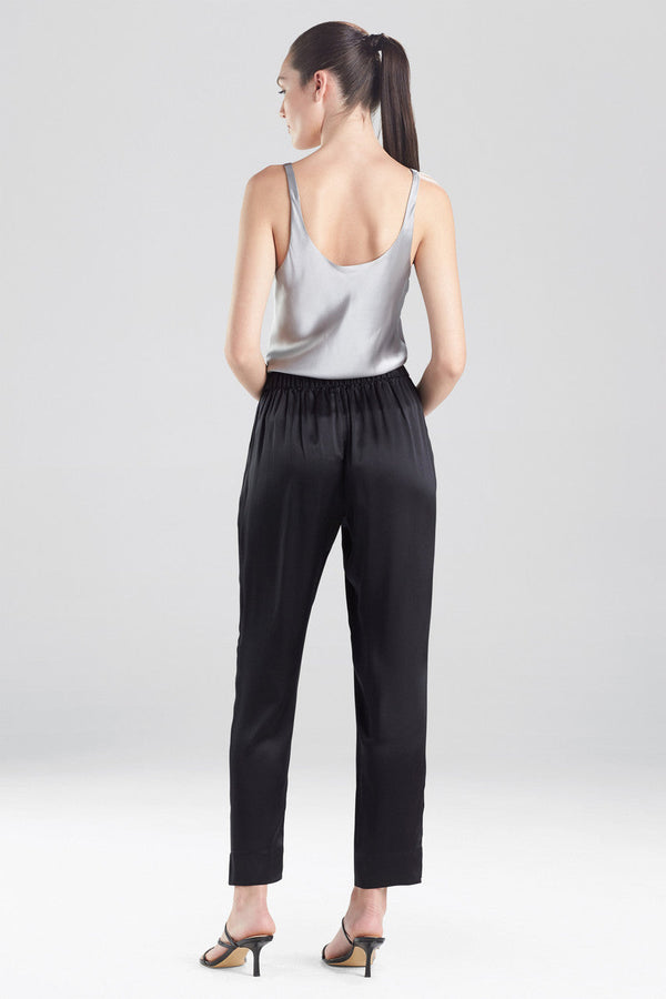 Natori Chinoiserie Embroidery Silk Pants Black