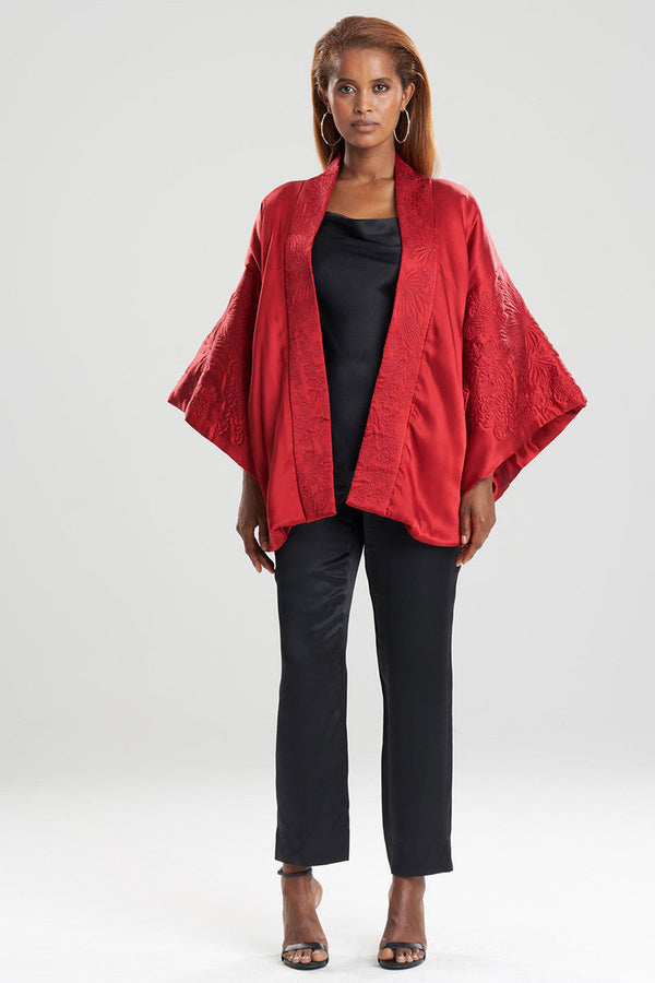 natori Chinoiserie Embroidery Wrap Imperial Red