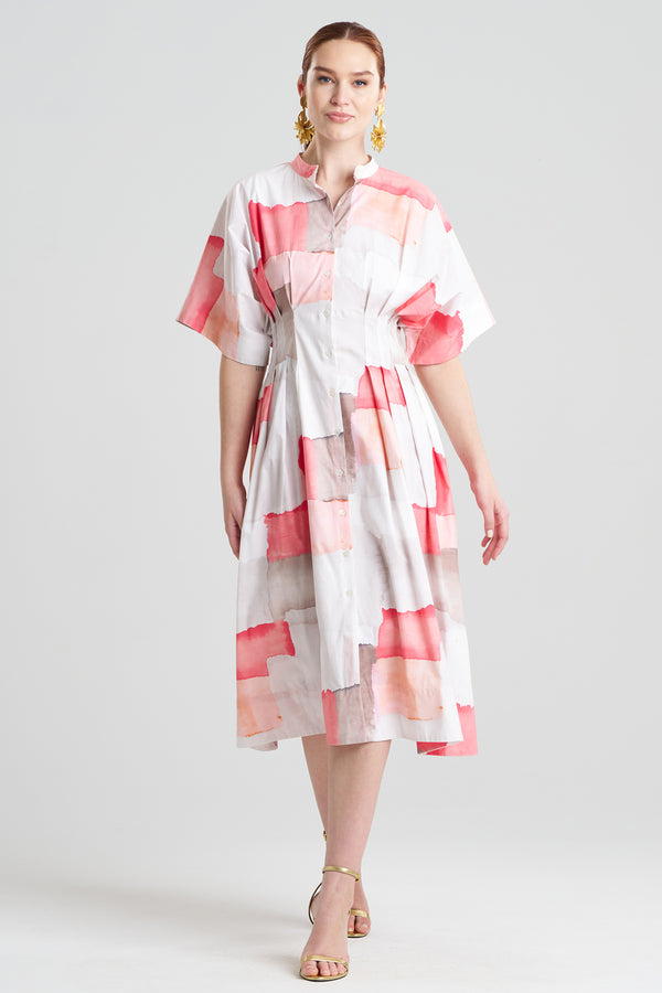 Natori Chiyo Cotton Dress Coral Combo