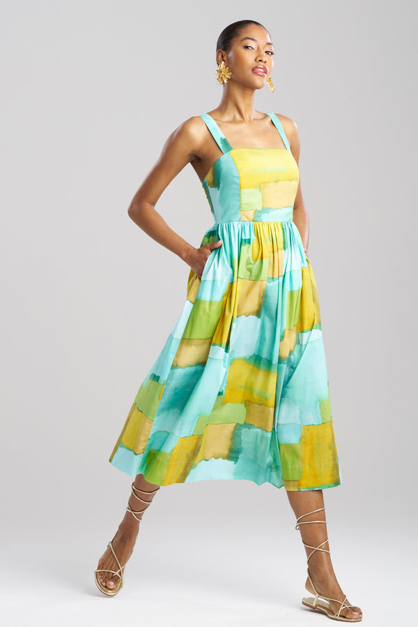 Natori Chiyo Cotton Sundress Mizu Blue