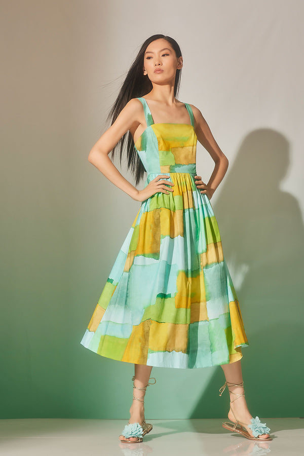 natori Chiyo Cotton Sundress Mizu Blue