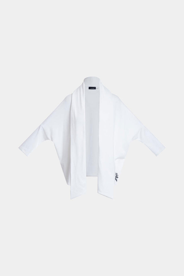 Natori Cocoon Brushed French Terry Cardigan White