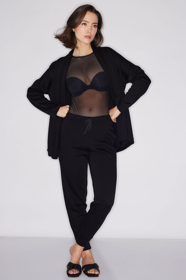 natori Cocoon Brushed French Terry Joggers Black