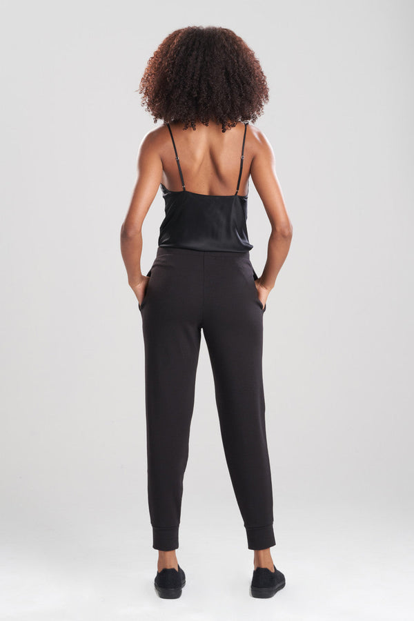 Natori Cocoon Embroidered Jogger Pants Black