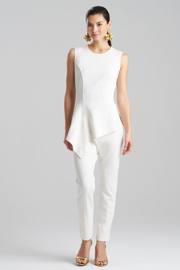 Natori Compact Knit Asymmetrical Top White