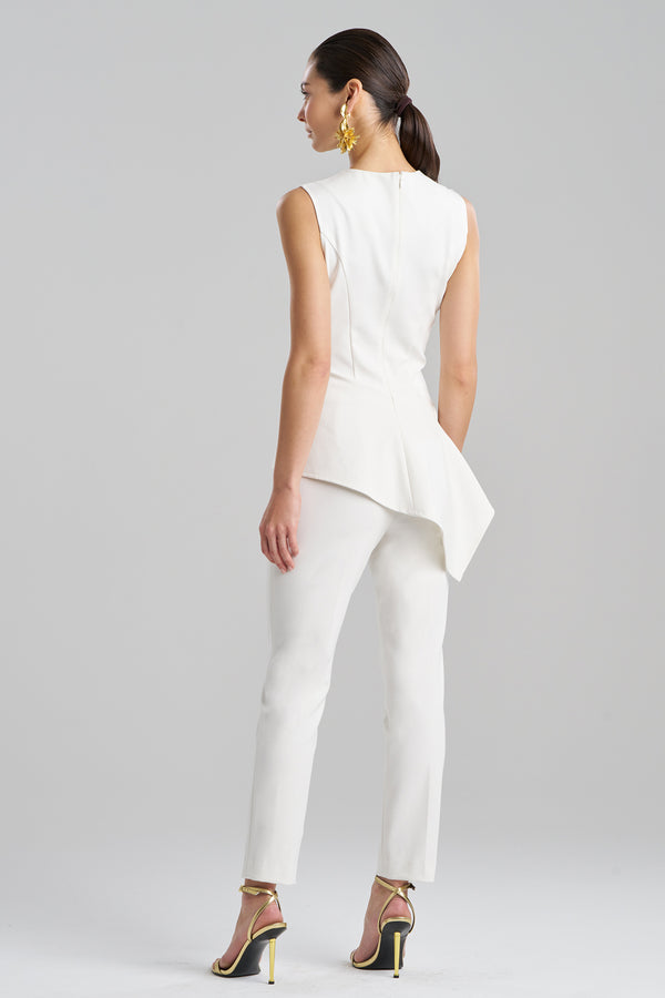 Natori Compact Knit Asymmetrical Top White