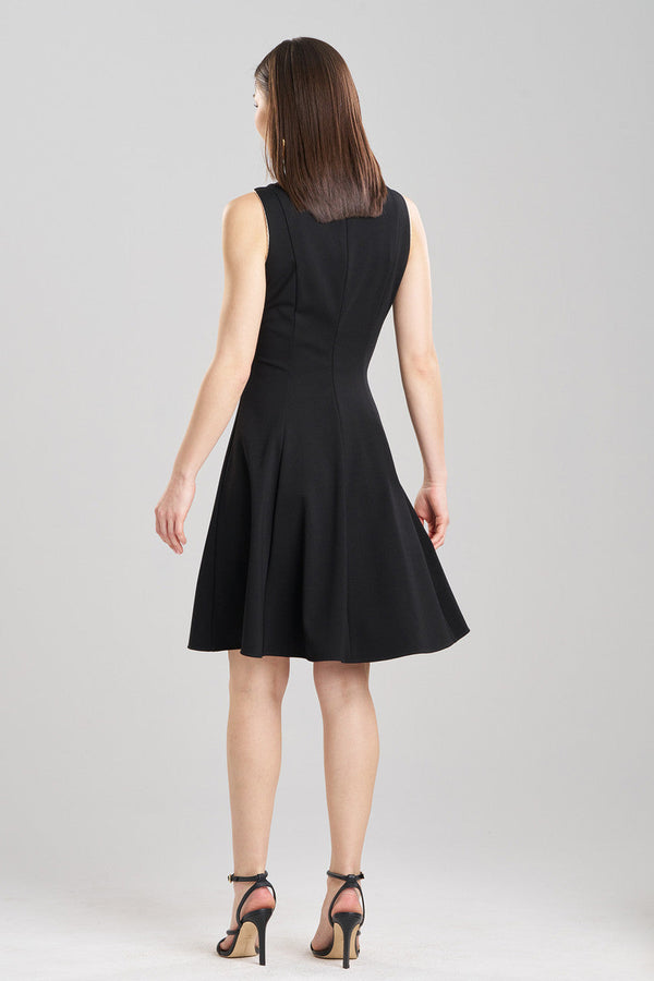 Natori Compact Knit Embroidered Dress Black