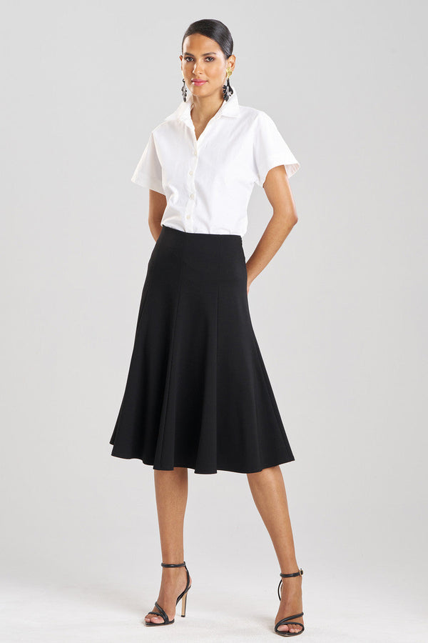 natori Compact Knit Flair Skirt Black