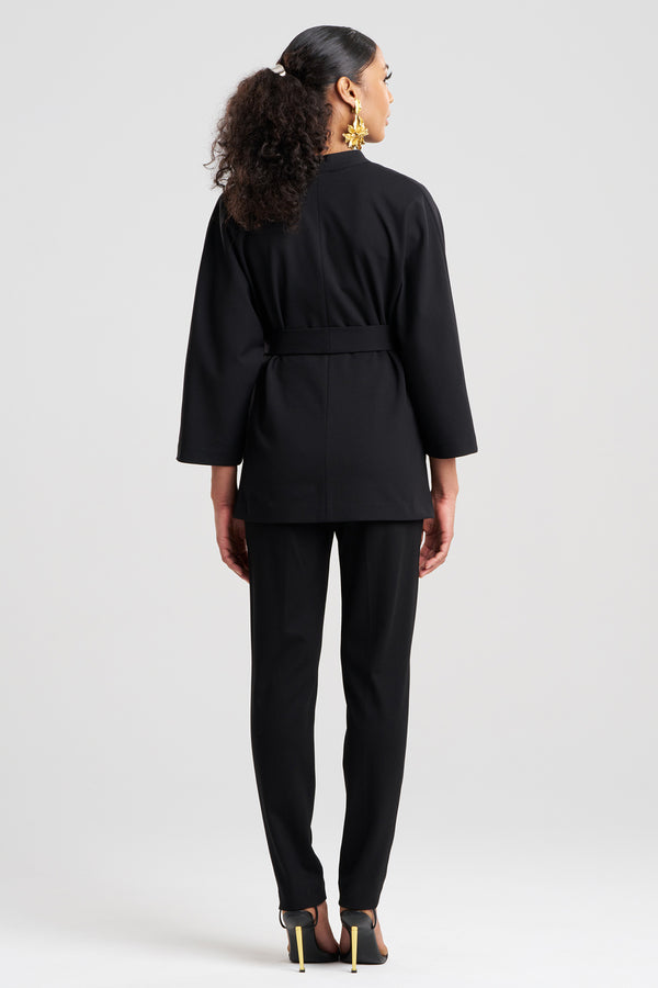 Natori Compact Knit Kimono Jacket Black