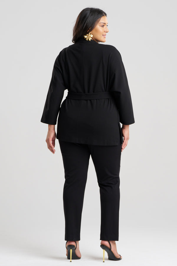 Natori Compact Knit Kimono Jacket Black