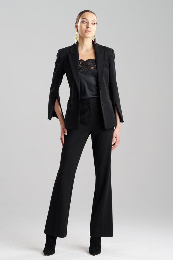 Natori Compact Knit Two Button Lapel Blazer Black