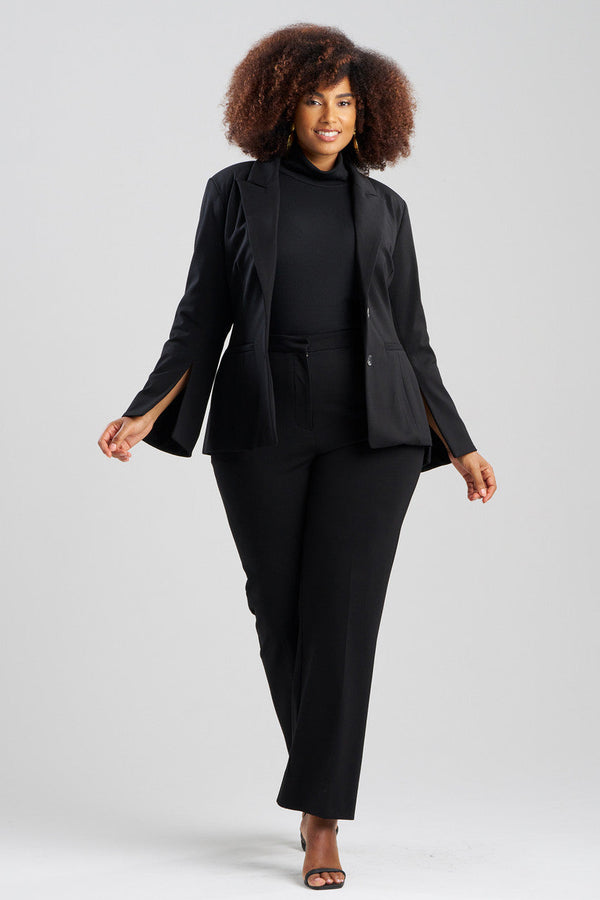 Natori Compact Knit Two Button Lapel Blazer Black