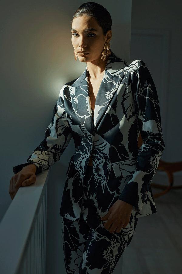 natori Cote D'Azur Cotton Chino Jacket Cream/Black