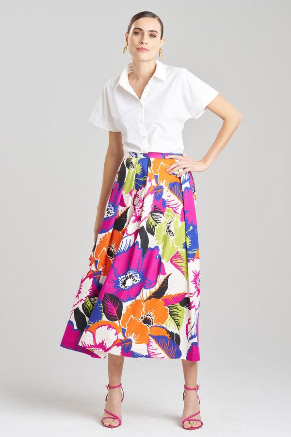 Natori Cote D'Azur Cotton Chino Maxi Skirt Multi