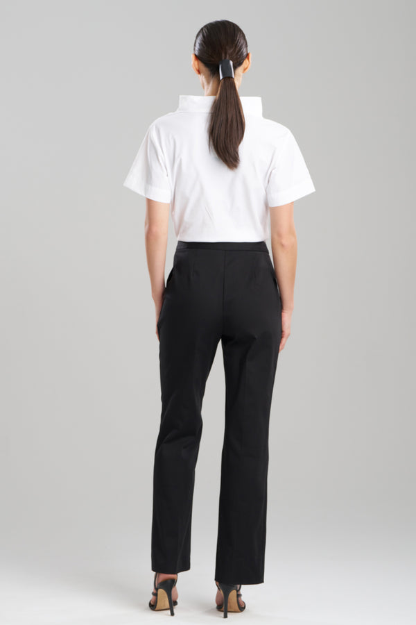 Natori Cotton Chino Front Zip Pants Black