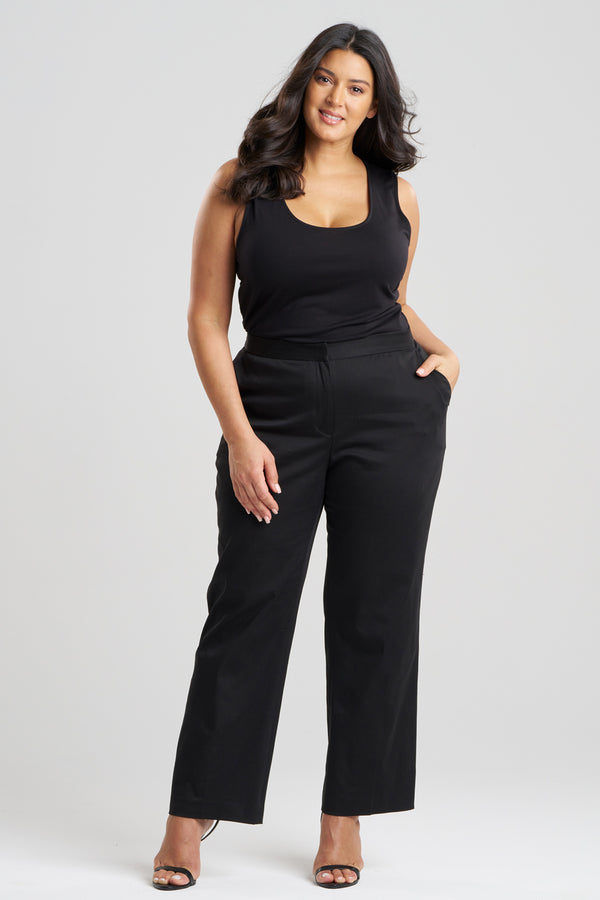 Natori Cotton Chino Front Zip Pants Black