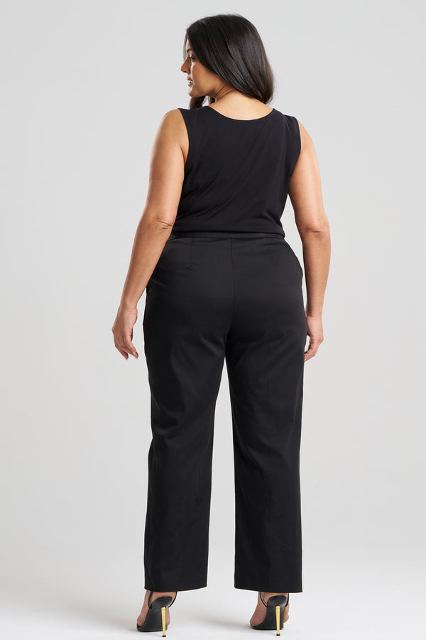 Natori Cotton Chino Front Zip Pants Black