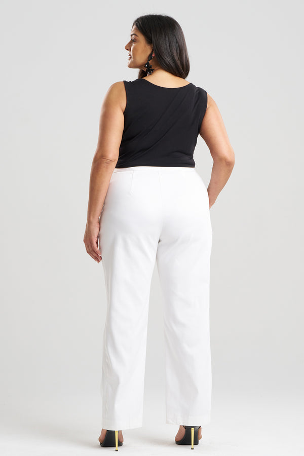 Natori Cotton Chino Front Zip Pants White