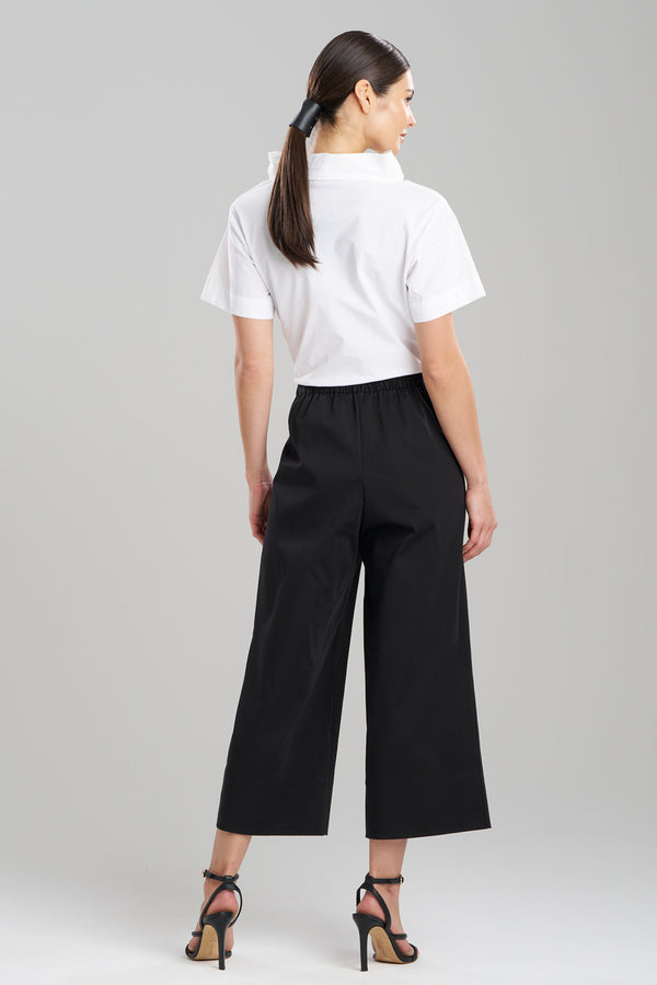 Natori Cotton Chino Pull On Cropped Pants Black