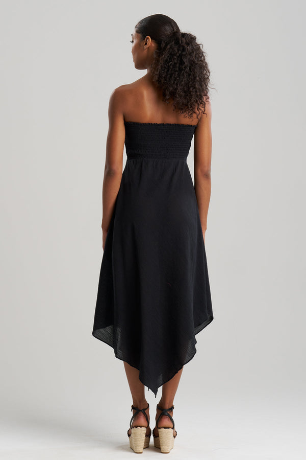 Natori Cotton Gauze Bandeau Dress Black
