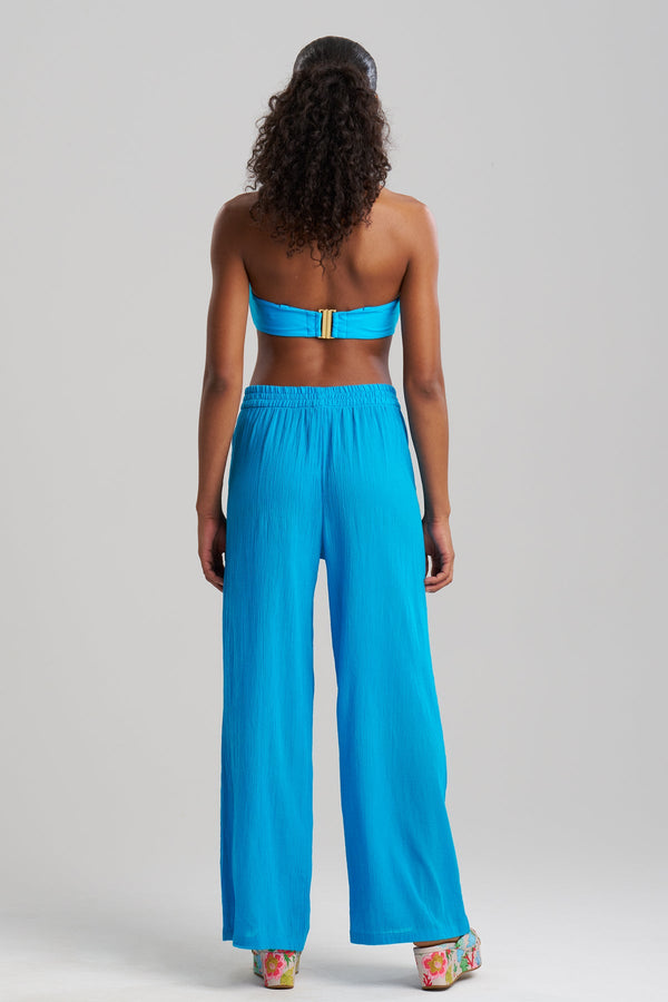 Natori Cotton Gauze Pants Wave Blue