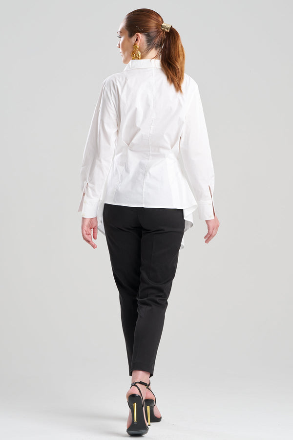 Natori Cotton Poplin Handkerchief Hem Shirt White