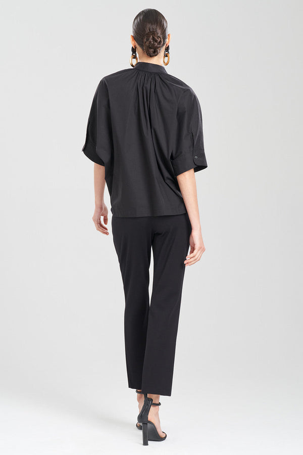 Natori Cotton Poplin Top Black