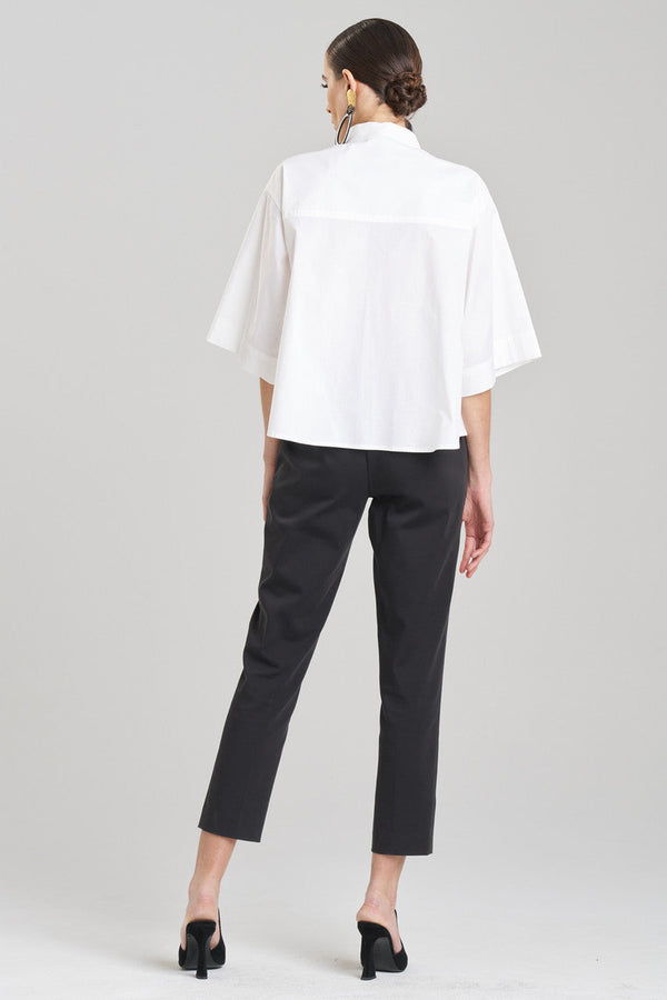 Natori Cotton Poplin Trapeze Shirt White