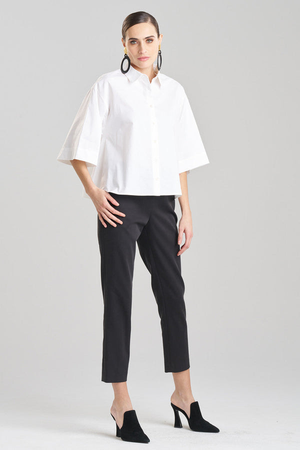 natori Cotton Poplin Trapeze Shirt White