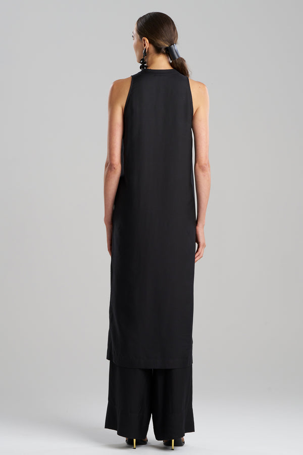 Natori Cotton Silk Twill Sleeveless Tunic Black